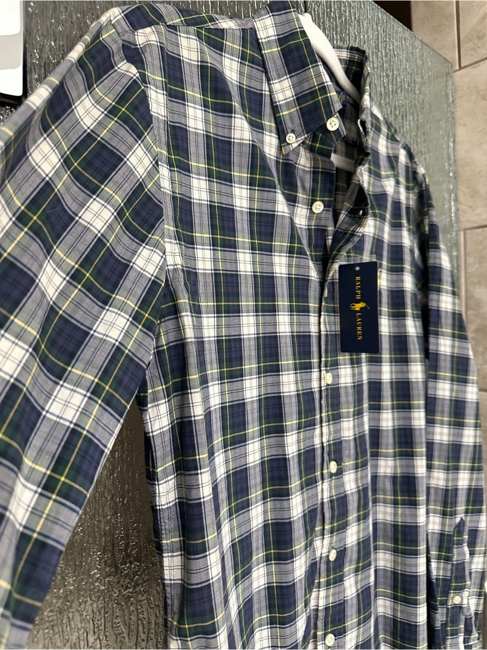 Ralph Lauren Slim Fit Plaid Button Down Shirt Men’s Medium NWT Cotton - Picture 7 of 12